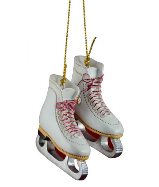 Ornament, a pair of white skates