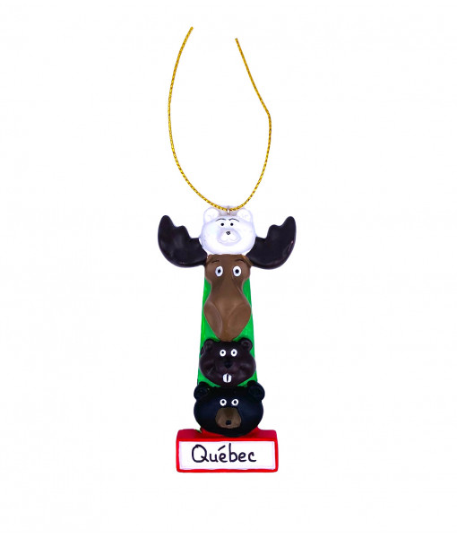 Canadian Totem Pole Animal with Québec Ornament