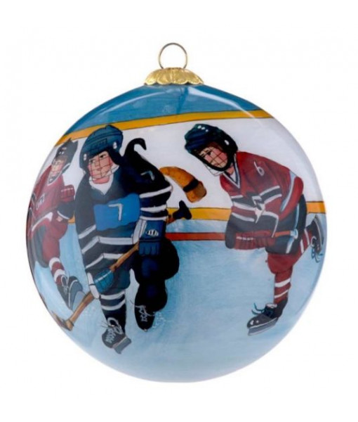 Glass Ornament, Painted,  Junior Hockey