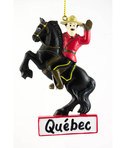 Ornament, RCMP Mountie on Horseback Saluting, Souvenir of Quebec