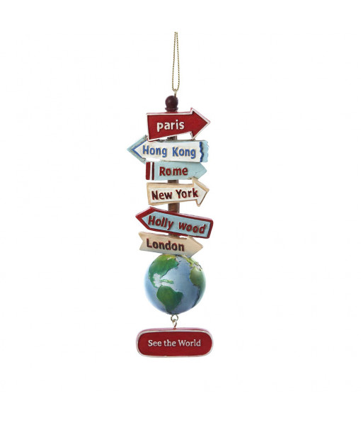 World with Signs Ornament