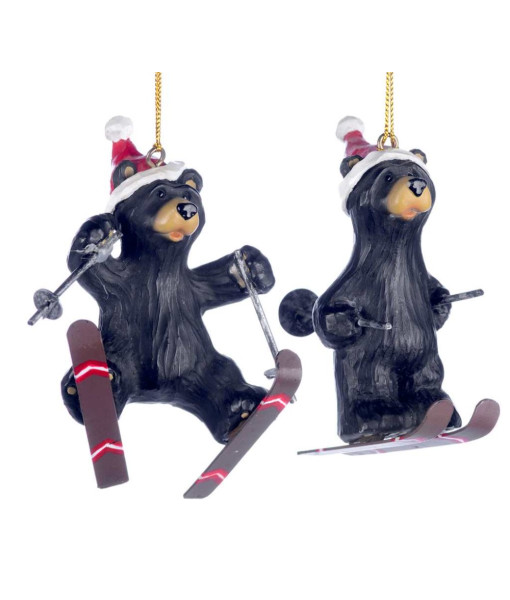 Ornament, Black bear on skis
