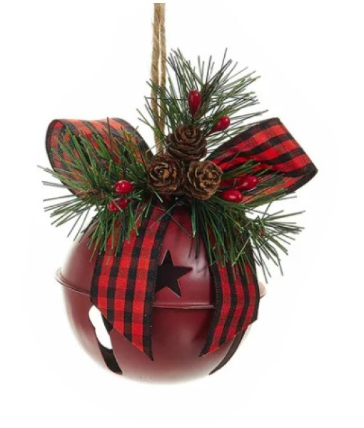 Red and Rustic Bell Ornament