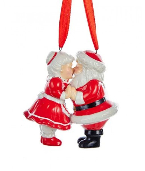 Kissing Santa and Mrs Claus Ornament