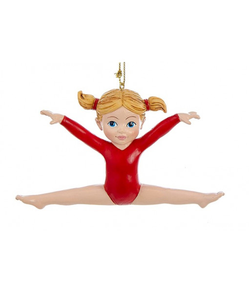 Ornament, Girl gymnast in red leotard