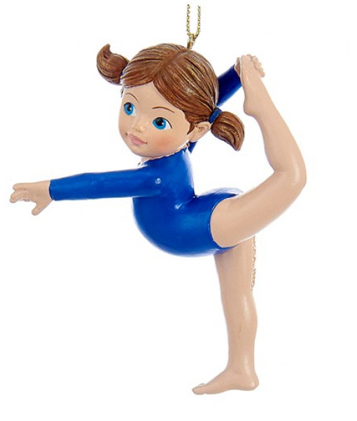 Ornament, Girl gymnast in blue leotard