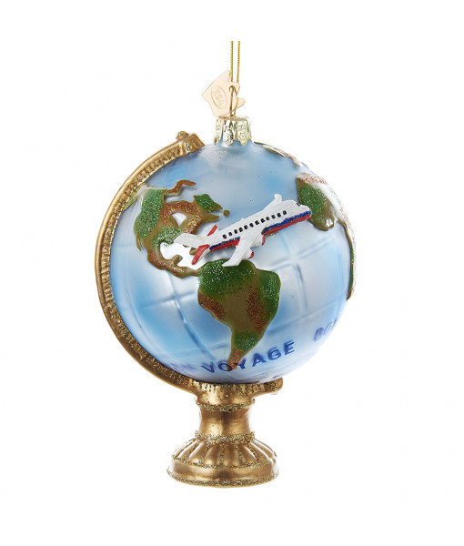 Earth Globe Glass Ornament