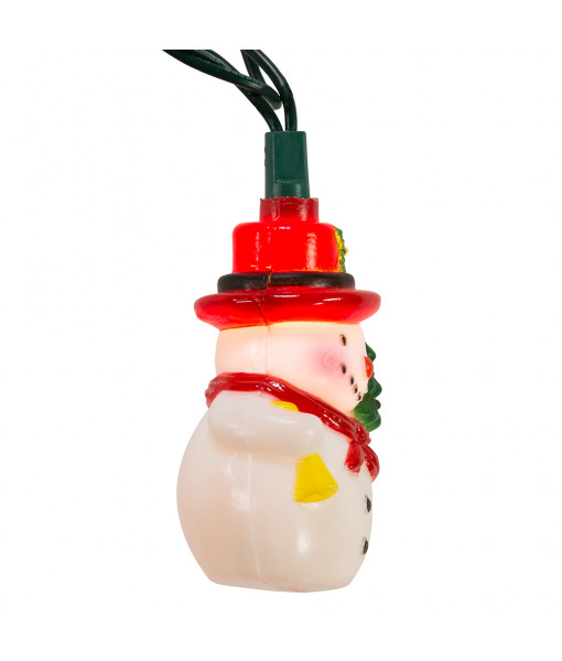 10-Light Snowman With Christmas Tree Light Set