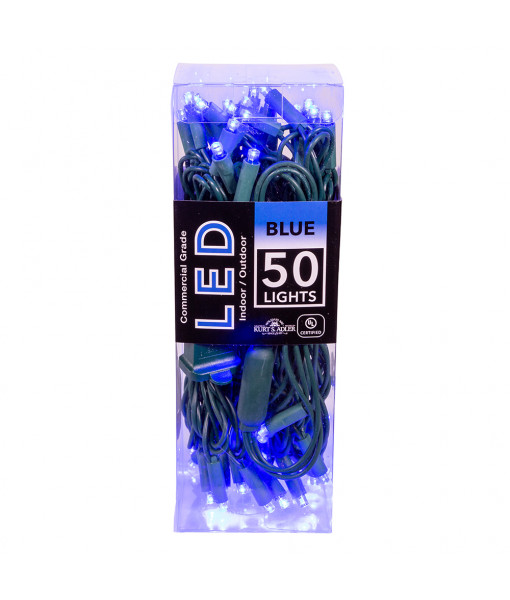 50-Light 5MM Blue LED Green Wire Light Set