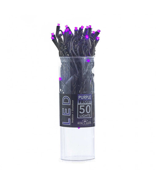 50-Light 5MM Purple Frost LED Black Wire Light Set