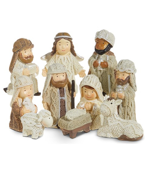 10 Pieces Wool Style Nativity