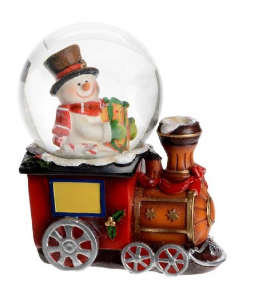 Snowman on Train Mini-Snowglobe