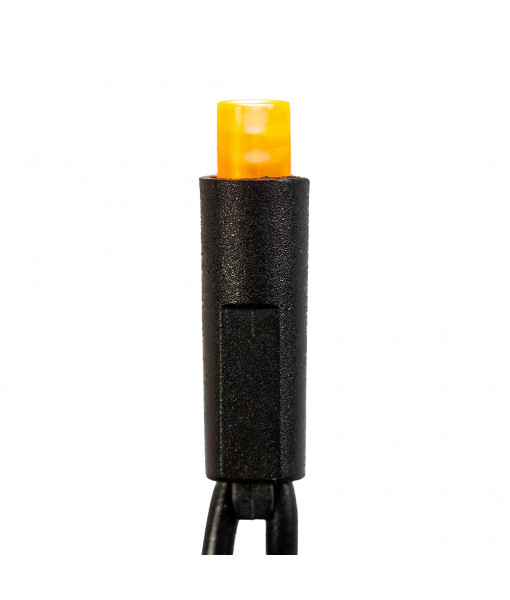 50-Light 5mm Amber Frost LED Black Wire Light Set