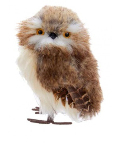 Plush Brown Owl Ornament