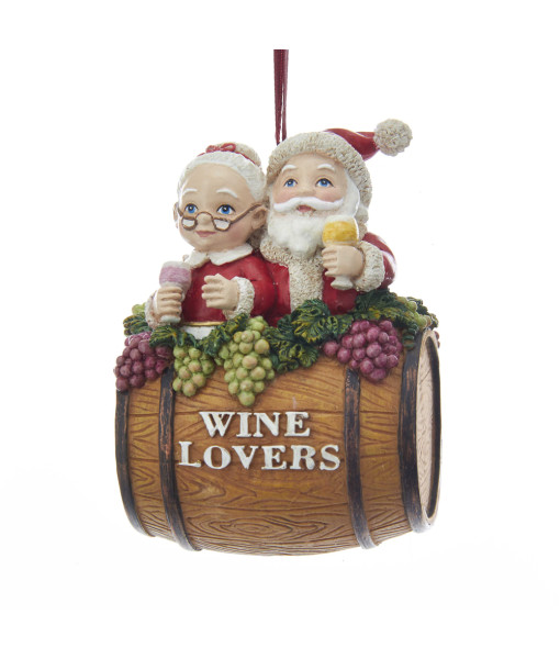 Wine Lover Mr.and Mrs Claus, Ornament.