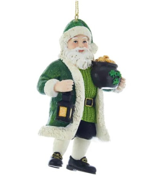 Tree ornament, Santa with a pot of gold