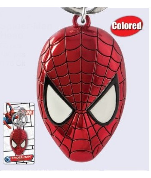 Super-héros Marvel Comics, porte-clés à collectionner, masque de Spider-Man, étain