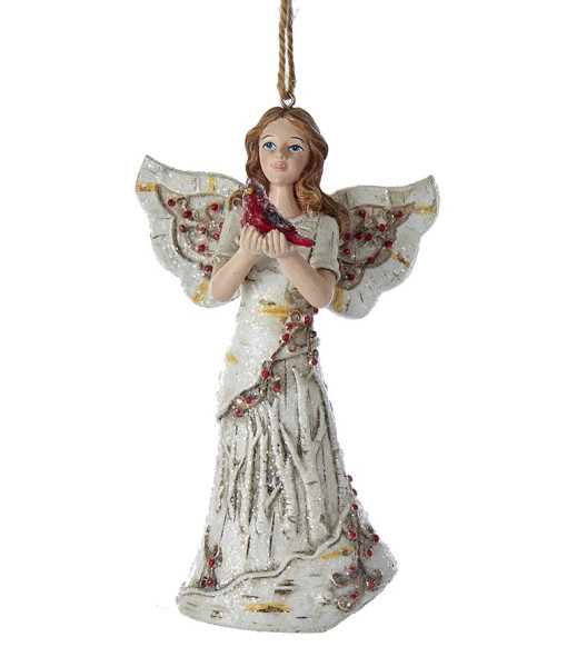 Angel with Cardinal Ornament