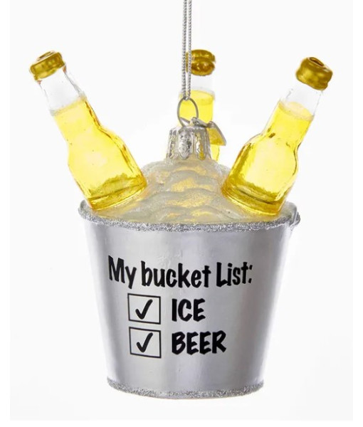 Beer Lovers Bucket List, Glass Ornament