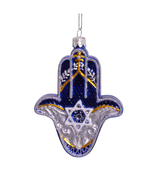 Glass Ornament Hanukkah Hamsa