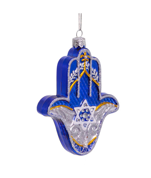 Glass Ornament Hanukkah Hamsa