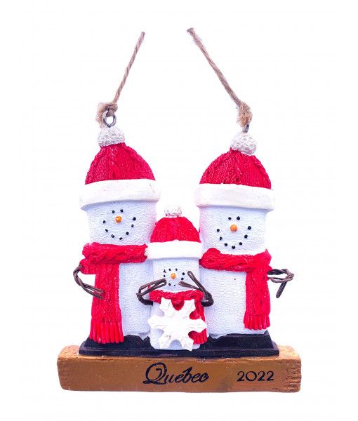 S'mores Ornament, Family Of Three to be personalized