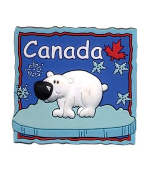 Canadian Polar Bear Rubber Magnet
