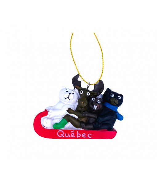 Canada Animals On Sled with Quebec