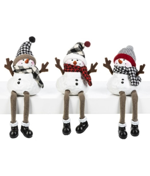 Dangling leg Cosy Snowman, Shelf Ornament