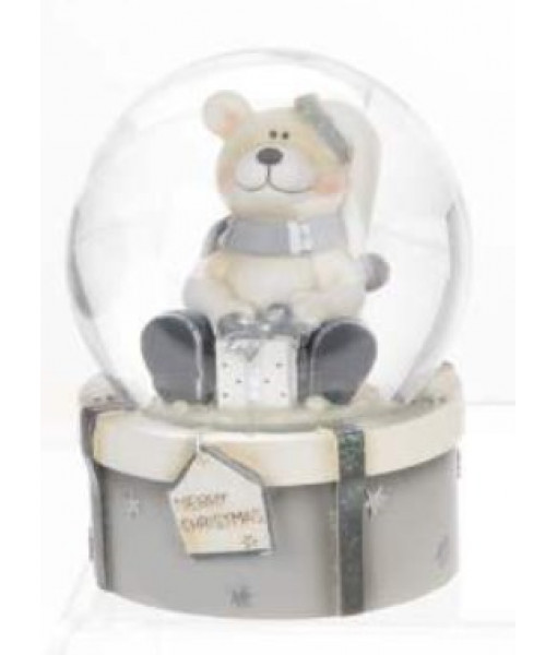 Polar Bear with Gift Snowglobe