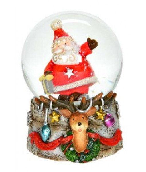 Santa with Gift Mini-Snowglobe