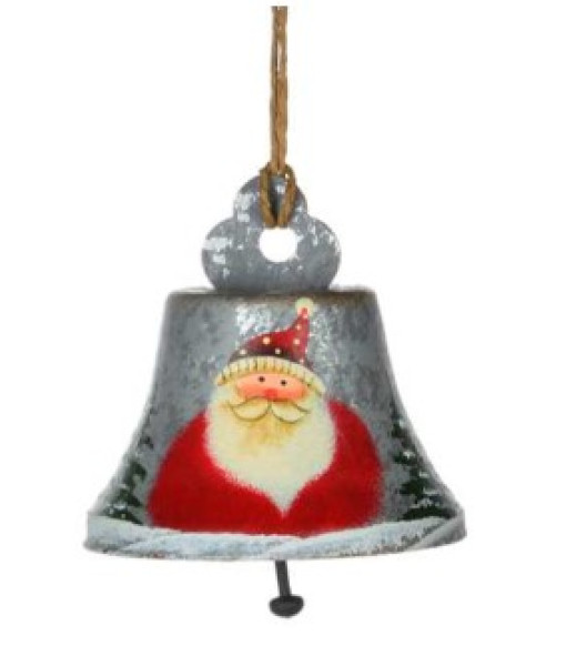 Santa Grey Bell Ornament
