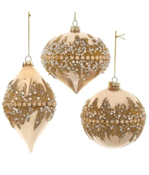 Gold Jewel Onion shape Glass Ornament
