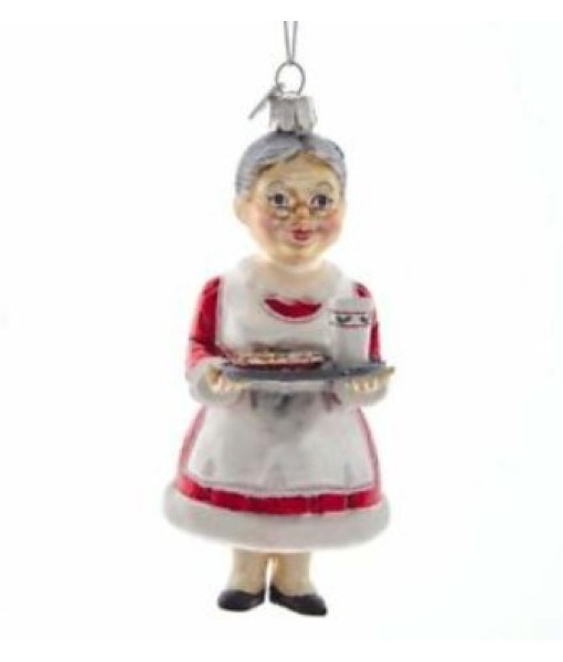 Glass Ornament, Mrs Claus bringing Cookies