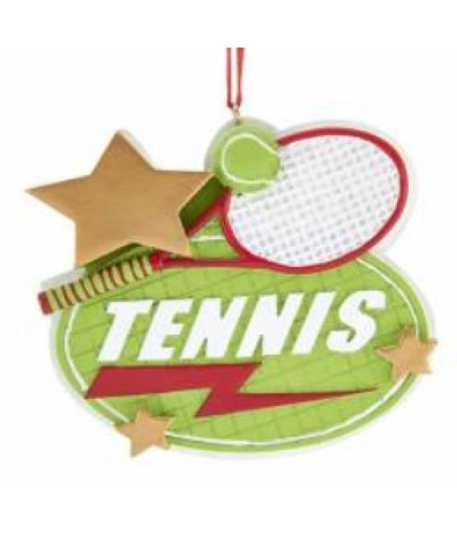 Tennis Paddle and Stars Ornament
