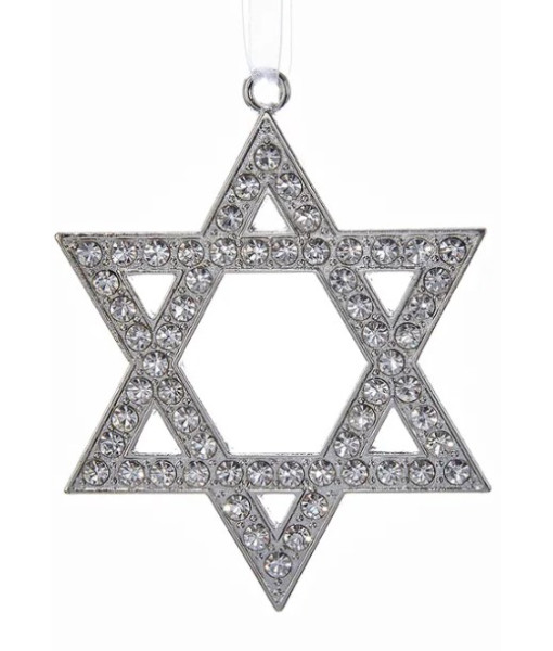 Silver Star Of David Ornament