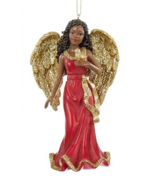 Red Angel with Gold Wings Ornament