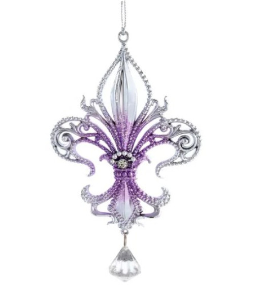 Purple Fleur De Lys Ornament