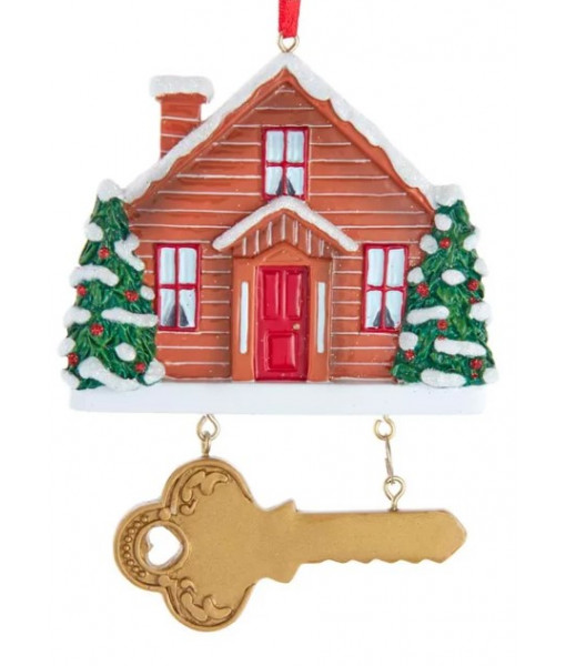Cottage House with Key Ornament