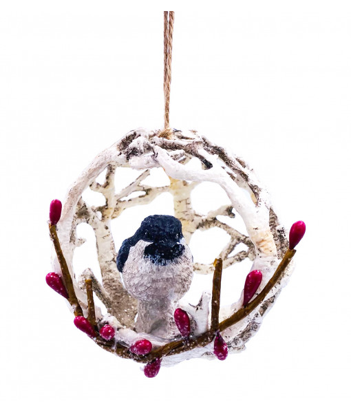 Chickadee in Nest Ornament