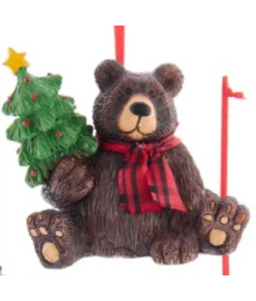 Brown Bear with Tree Ornament