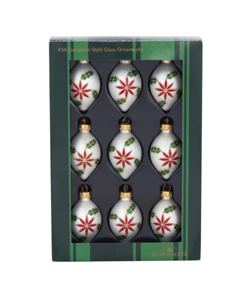 35MM Poinsettia Miniature Glass Ornaments