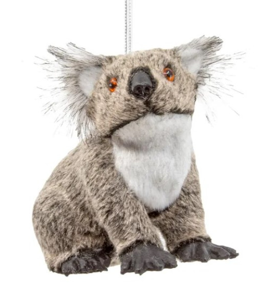 An Australian visitor for your tree,  a furry koala bear ornament.
