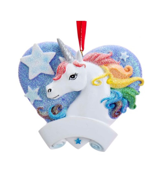 Unicorn with Blue Heart, Ornament