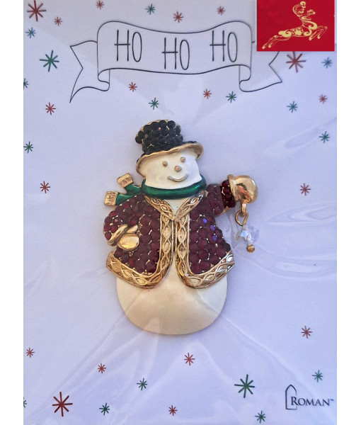 Festive snowman brooch