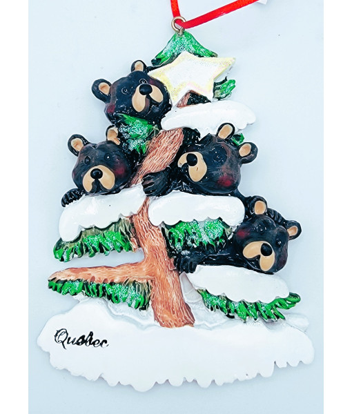 Four Bears Family On Tree