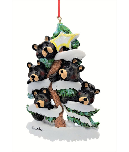 Five Bears Family On Tree