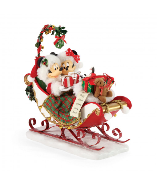 Mickey and Minnie in Sleigh Figurine