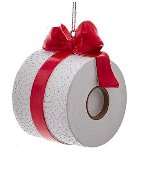 Toilet Paper Roll with Bow Ornament