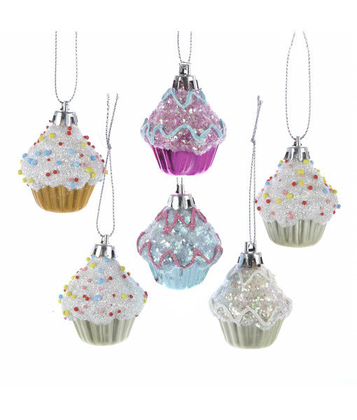 Tree Ornaments, Set of 6 mini cupcakes